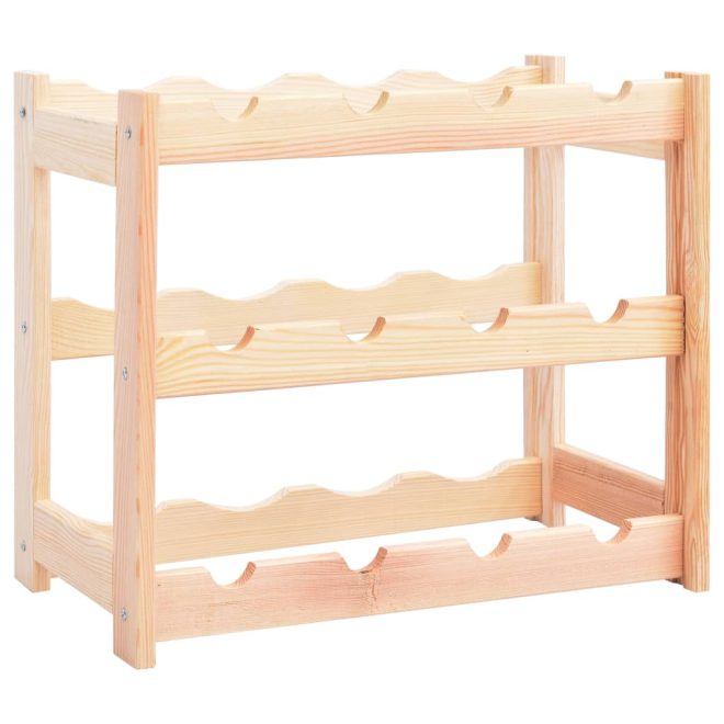 Wine Rack for Bottles Solid Wood Pine – 12