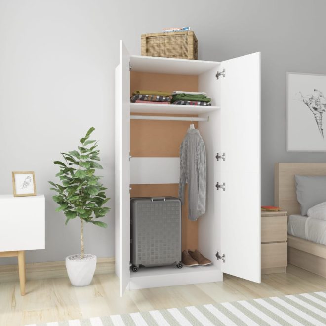 Wardrobe 80x52x180 cm Engineered Wood – White