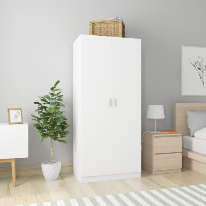 Wardrobe 80x52x180 cm Engineered Wood – White