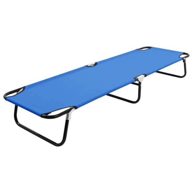 Folding Sun Lounger Steel – Blue