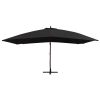 Hanging Parasol with Wooden Pole 400×300 cm – Black