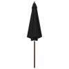 Parasol with Wooden Pole 300×258 cm – Black