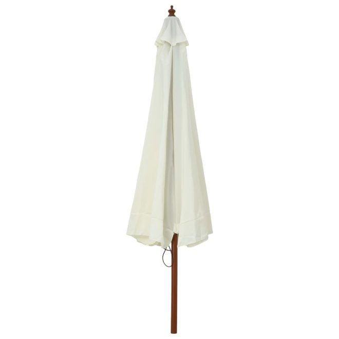 Outdoor Parasol with Wooden Pole 330 cm – Sand White