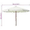 Outdoor Parasol with Wooden Pole 330 cm – Sand White