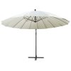 Hanging Parasol 3 m Aluminium Pole – White