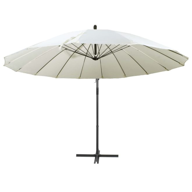 Hanging Parasol 3 m Aluminium Pole – White