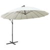 Hanging Parasol 3 m Aluminium Pole – White