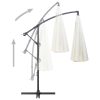 Hanging Parasol 3 m Aluminium Pole – White