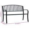 Garden Bench 125 cm Steel – Black