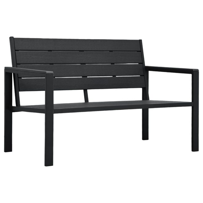 Garden Bench 120 cm HDPE Wood Look – Black