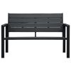 Garden Bench 120 cm HDPE Wood Look – Black