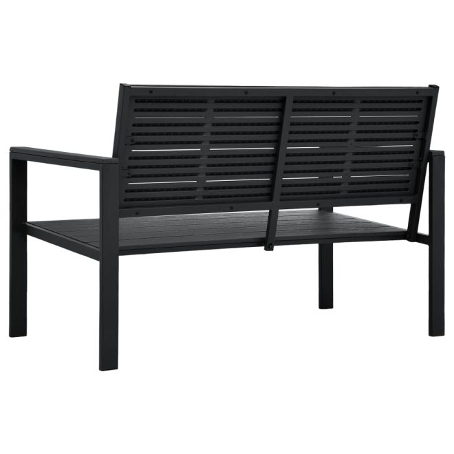 Garden Bench 120 cm HDPE Wood Look – Black