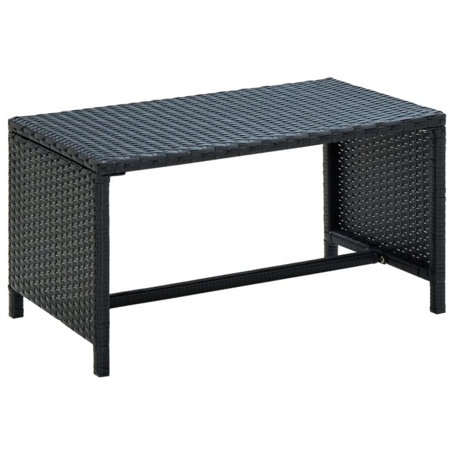 Coffee Table 70x40x38 cm Poly Rattan – Black