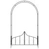 Garden Arch with Gate Black 138x40x238 cm Iron