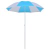 Beach Umbrella Shelter Blue and White 180 cm Fabric