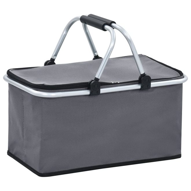 Foldable Cool Bag 46x27x23 cm Aluminium – Grey