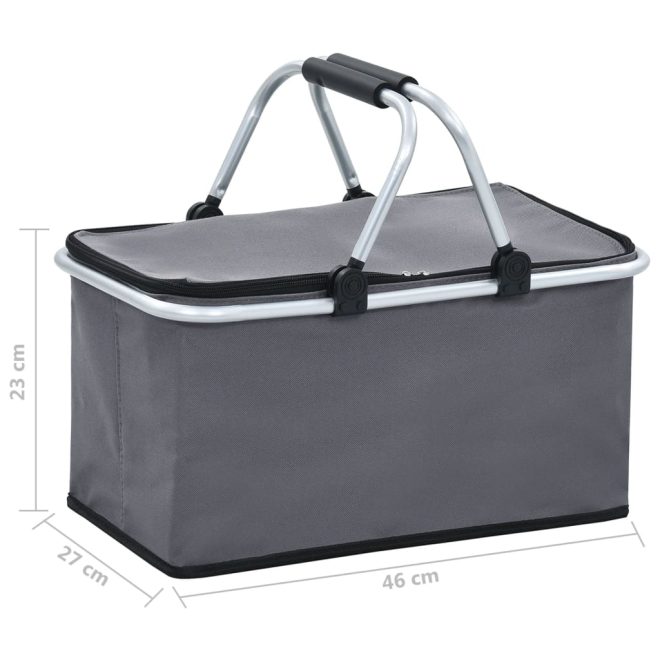 Foldable Cool Bag 46x27x23 cm Aluminium – Grey