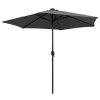 Parasol with LED Lights and Aluminium Pole 270 cm Anthracite