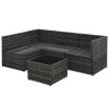 5 Piece Garden Lounge Set with Cushions Poly Rattan – Grey