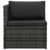 5 Piece Garden Lounge Set with Cushions Poly Rattan – Grey