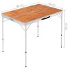 Folding Camping Table with 2 Benches Aluminium – Brown