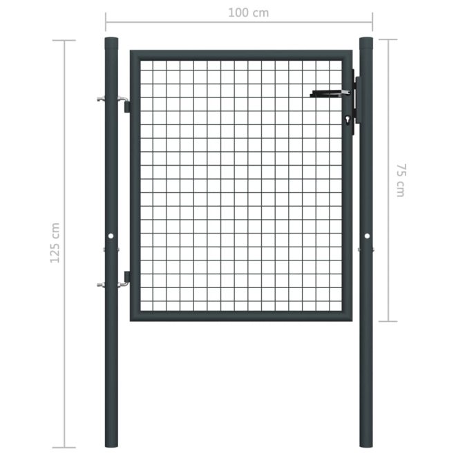 Mesh Garden Gate Galvanised Steel Grey – 100×125 cm