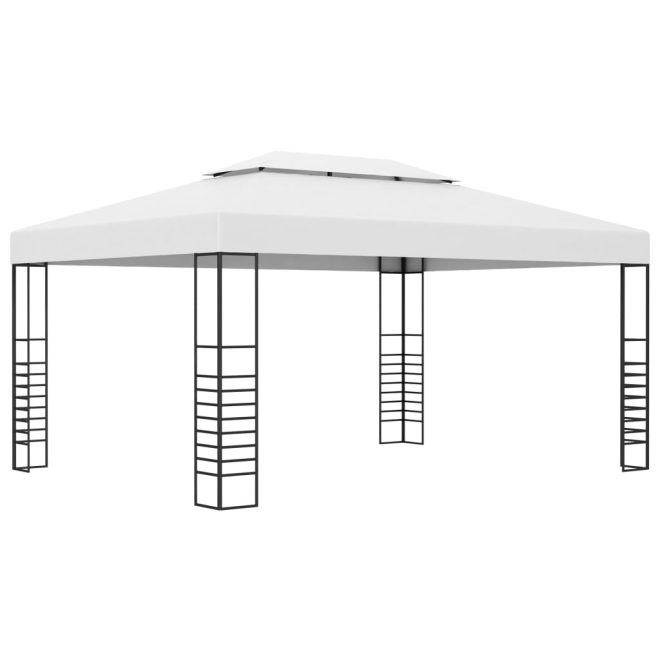 Garden Gazebo Powder-Coated Steel – 3×4 m, White