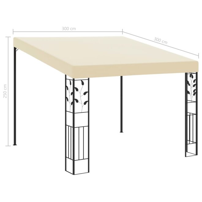 Wall-mounted Gazebo – 3x3x2.5 m, Cream