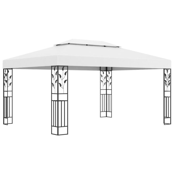 Gazebo with Double Roof 3×4 m – White