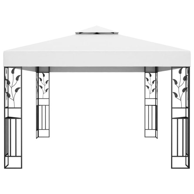 Gazebo with Double Roof 3×4 m – White