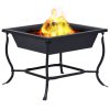 Fire Pit Black 45x45x45 cm Steel