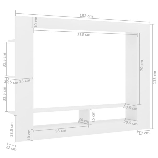 Bremerton TV Cabinet 152x22x113 cm Engineered Wood – White