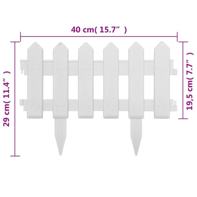 Lawn Edgings 25 pcs 10 m PP – White