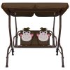 Kids Swing Bench 115x75x110 cm Fabric – Brown