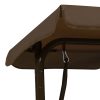 Kids Swing Bench 115x75x110 cm Fabric – Brown