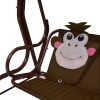 Kids Swing Bench 115x75x110 cm Fabric – Brown