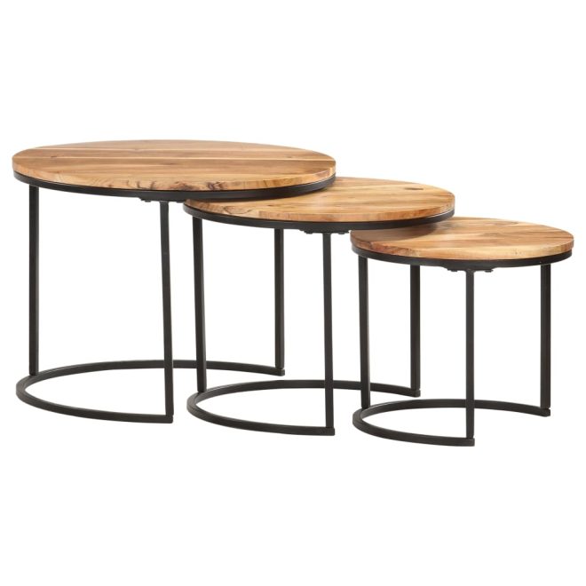 Nesting Tables 3 pcs – Solid Acacia Wood