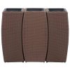 Garden Raised Beds 3 pcs Poly Rattan – Brown