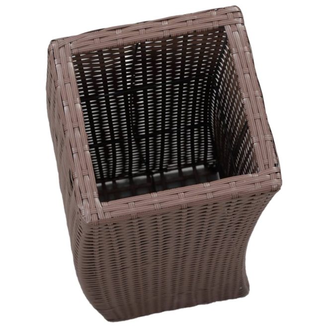 Garden Raised Beds 3 pcs Poly Rattan – Brown