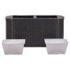 Garden Raised Bed Poly Rattan – 80x25x40 cm, Black