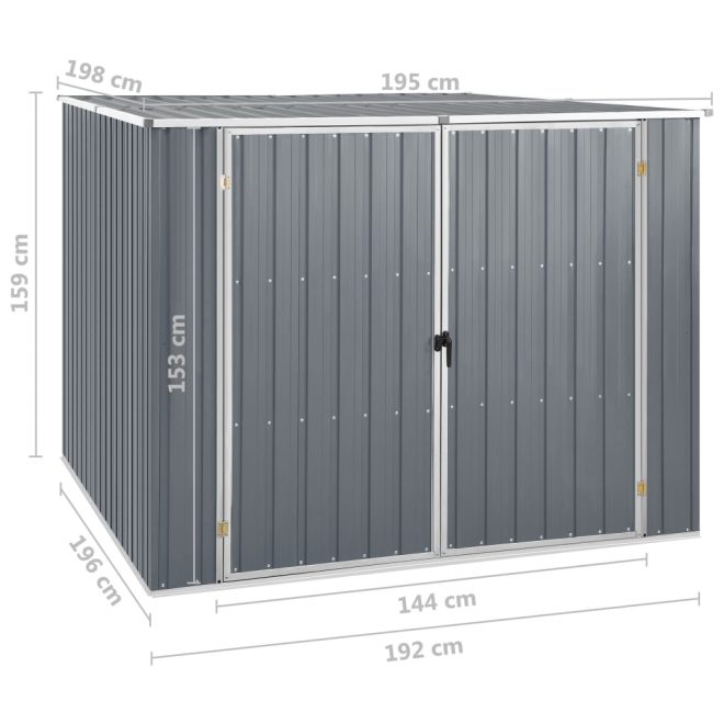 Garden Shed 195x198x159 cm Galvanised Steel – Grey