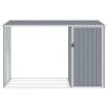 Garden Firewood Shed 245x98x159 cm Galvanised Steel – Grey