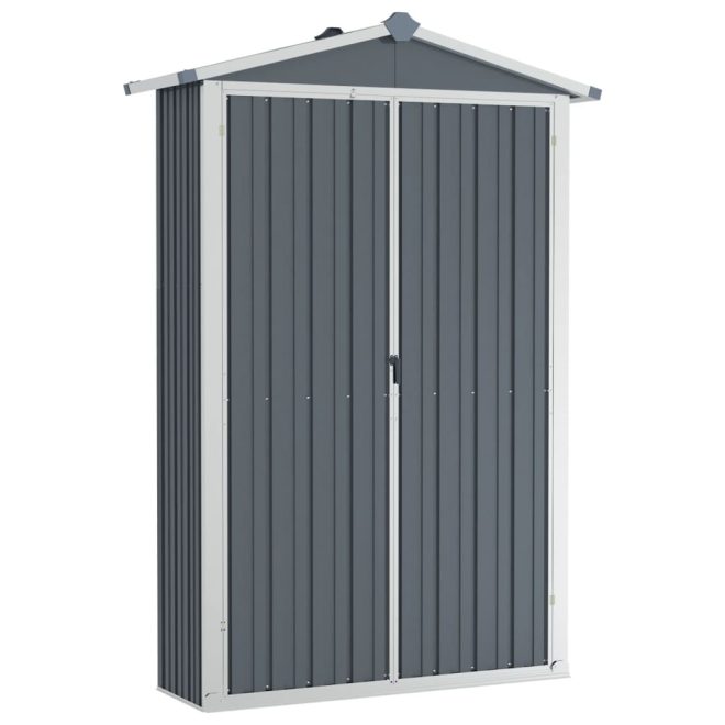 Garden Shed 107.5x46x183 cm Galvanised Steel – Grey