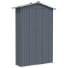 Garden Shed 107.5x46x183 cm Galvanised Steel – Grey