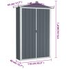 Garden Shed 107.5x46x183 cm Galvanised Steel – Grey