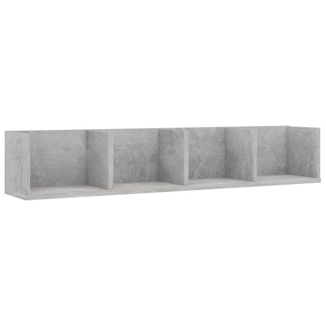 CD Wall Shelf 100x18x18 cm Engineered Wood – Concrete Grey