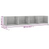 CD Wall Shelf 100x18x18 cm Engineered Wood – Concrete Grey