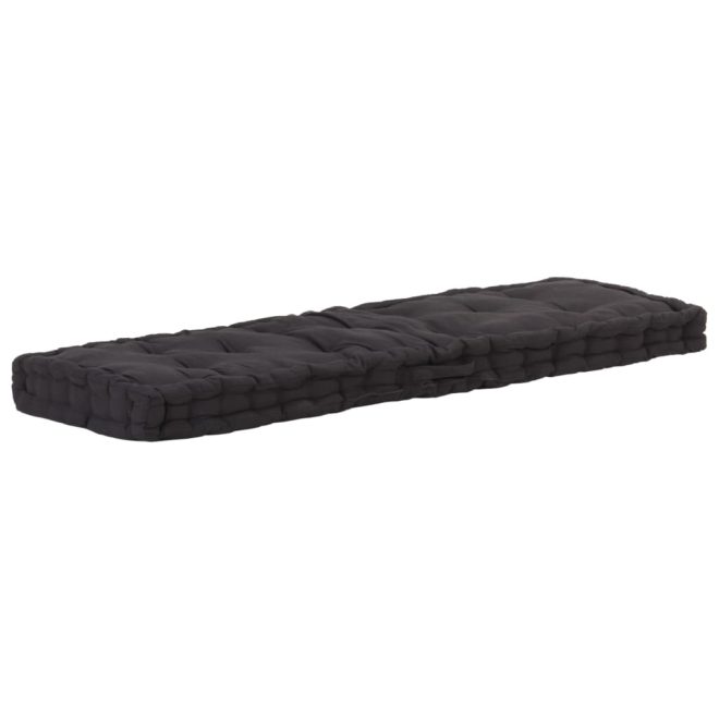 Pallet Floor Cushion Cotton – 120x40x7 cm, Black