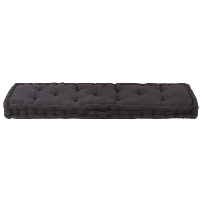 Pallet Floor Cushion Cotton – 120x40x7 cm, Black