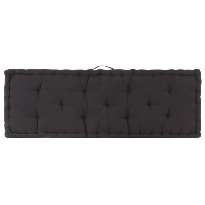 Pallet Floor Cushion Cotton – 120x40x7 cm, Black